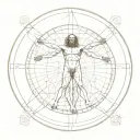 Vitruvian man leonardo da vinci tattoo design idea