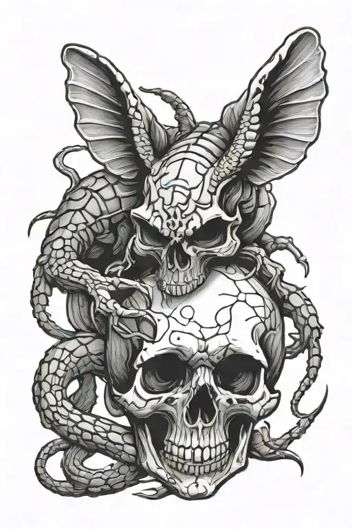 skull mouse and scorpion  tattoo design idea