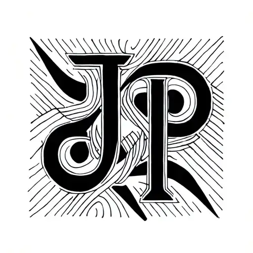 initals jwp written in the stem tattoo design idea