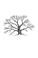 dead oak tree tattoo design idea