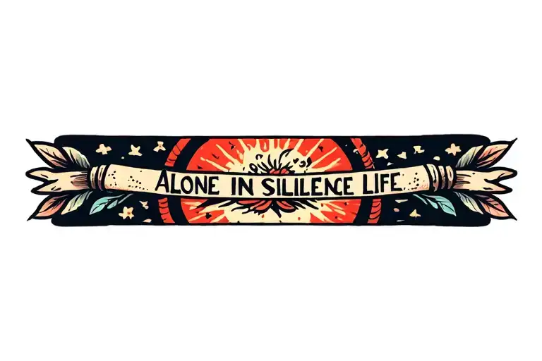 Alone in silence life tattoo design idea