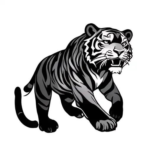Asian tiger tattoo design idea