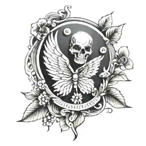 memorial tattoo featuring buttons integrated into the design tattoo design idea