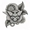 memorial tattoo featuring buttons integrated into the design tattoo design idea
