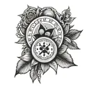 memorial tattoo featuring buttons integrated into the design tattoo design idea