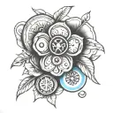 memorial tattoo featuring buttons integrated into the design tattoo design idea