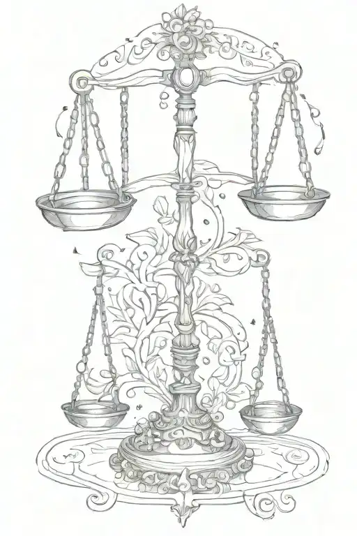 libra scale tattoo design idea