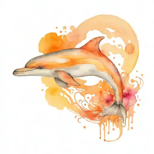 Dolphin Jumping tattoo design idea