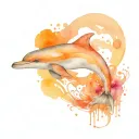 Dolphin Jumping tattoo design idea