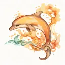 Dolphin Jumping tattoo design idea