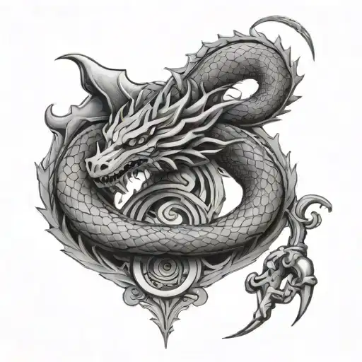 denying infinity with dragon tattoo design idea