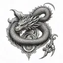 denying infinity with dragon tattoo design idea