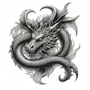 denying infinity with dragon tattoo design idea