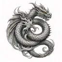 denying infinity with dragon tattoo design idea