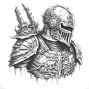 decayed armour corpse tattoo design idea