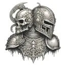 decayed armour corpse tattoo design idea