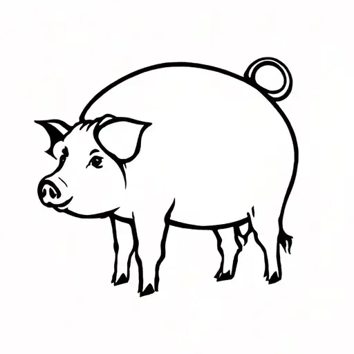 Japanese style pig tattoo design idea
