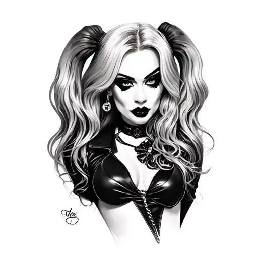 Harley Quinn lady Gaga tattoo design idea