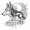 wolf with semicolon inside tattoo design idea