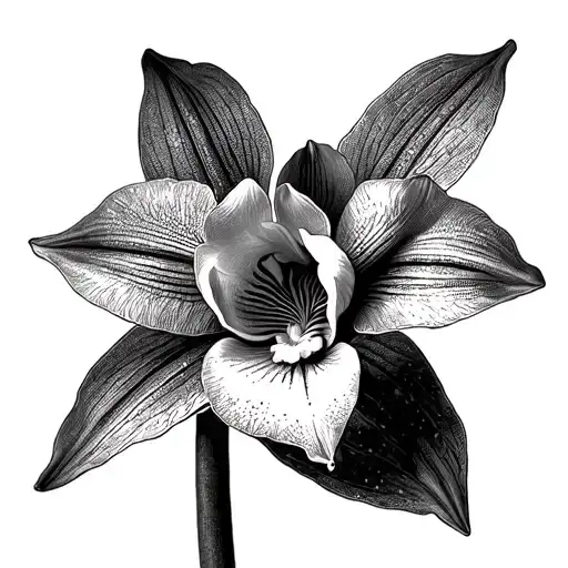 Cattleya Orchid tattoo design idea
