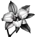 Cattleya Orchid tattoo design idea