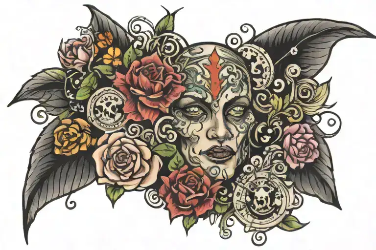 money trauma addiction  tattoo design idea