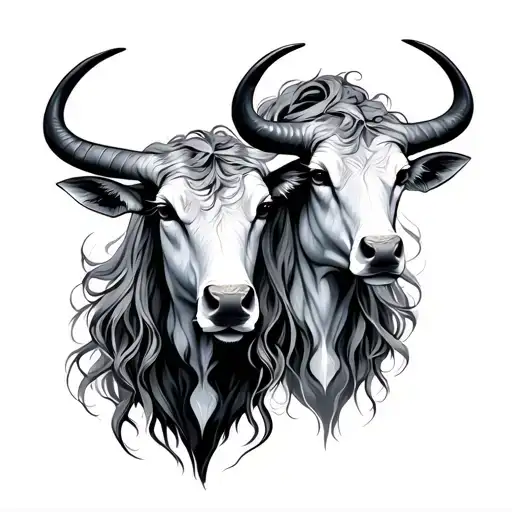 Taurus and virgo tattoo design idea
