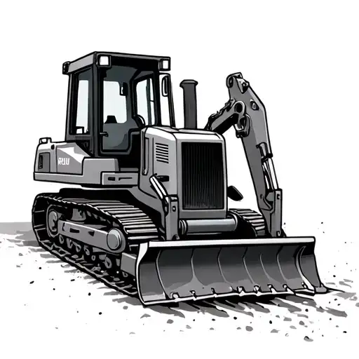 Bulldozer tattoo design idea