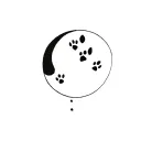 cat paw prints and moon tattoo design idea