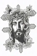jesus face insde a cross tattoo design idea