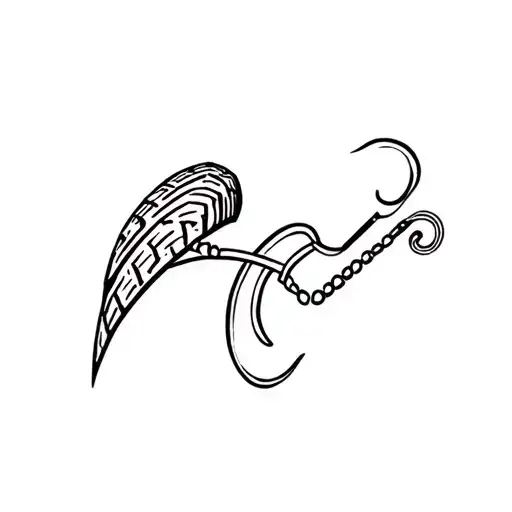 tractor tire, cattle tag, fishing hook tattoo design idea