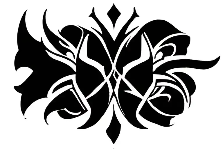 crown made E& R tattoo design idea