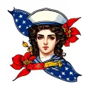 sailor patchwork sleeve tattoo design idea