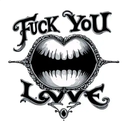Fuck you love mirror t tattoo design idea