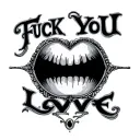 Fuck you love mirror t tattoo design idea