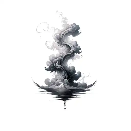 Coverup Clouds and Smoke tattoo design idea