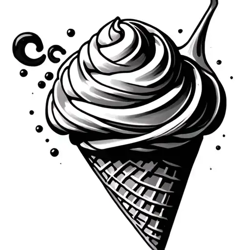 tiny ice cream swirl tattoo design idea