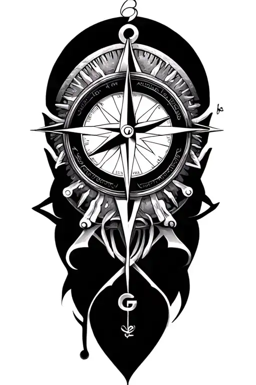 music, travel , nautical compass , concerts , love , god , family tattoo design idea
