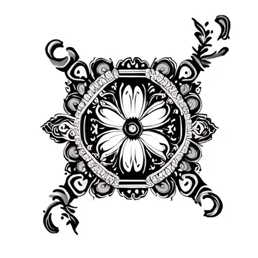 Hmong traditional patterns tattoo design idea