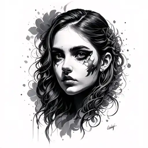 double face made tattoo design idea