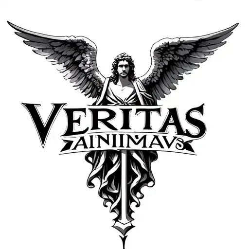 "VERITAS ANIMVS" Archangel Michael tattoo design idea