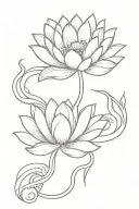 snake, lotus flower blooming,sun,  da vinci painting tattoo design idea