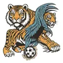 totem pole, soccer goal keeper, tiger, Native American, eagle, jeep, oiho tattoo design idea