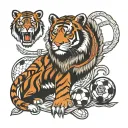 totem pole, soccer goal keeper, tiger, Native American, eagle, jeep, oiho tattoo design idea