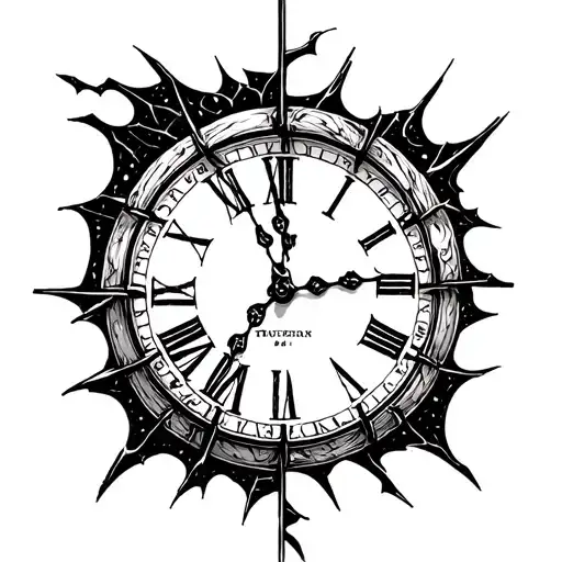 Broken Clock tattoo design idea
