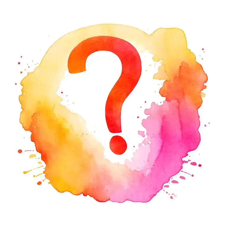 question mark orbiting tattoo design idea