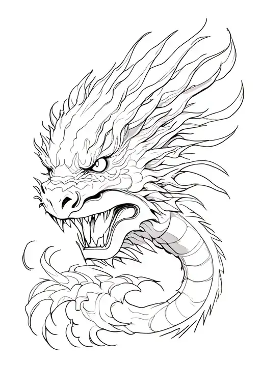 japanese dragon bruce lee Roth face tattoo design idea