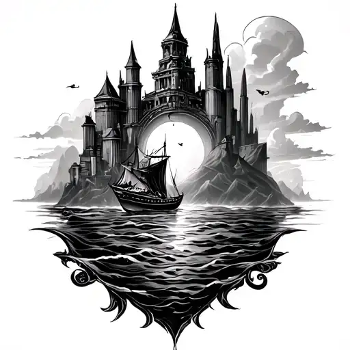 lost city of atlantis tattoo tattoo design idea