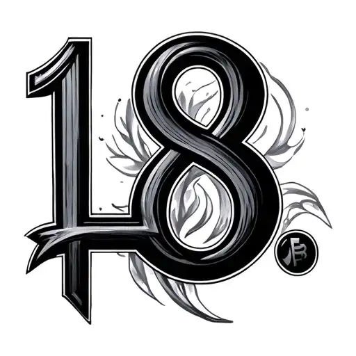 4, 8 combine numbers tattoo design idea