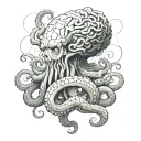 brain kraken multitasking problems trying to find tattoo design idea